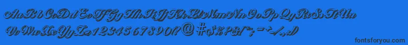 BallantinesshadowHeavyRegular Font – Black Fonts on Blue Background
