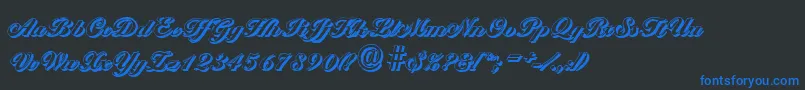 BallantinesshadowHeavyRegular Font – Blue Fonts on Black Background