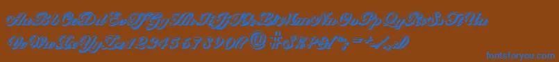 BallantinesshadowHeavyRegular Font – Blue Fonts on Brown Background