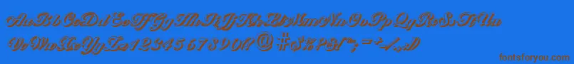 BallantinesshadowHeavyRegular Font – Brown Fonts on Blue Background