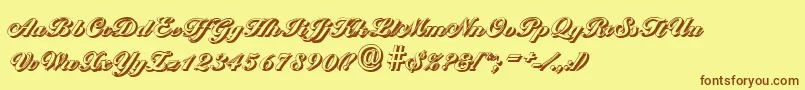 BallantinesshadowHeavyRegular Font – Brown Fonts on Yellow Background