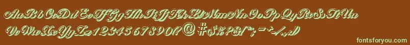 BallantinesshadowHeavyRegular Font – Green Fonts on Brown Background