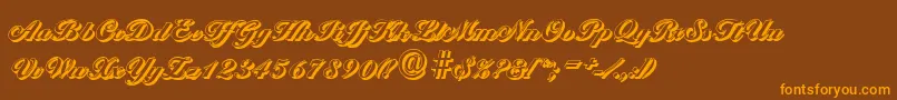 BallantinesshadowHeavyRegular Font – Orange Fonts on Brown Background