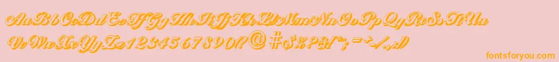 BallantinesshadowHeavyRegular-Schriftart – Orangefarbene Schriften auf rosa Hintergrund