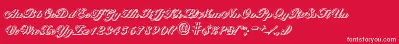 BallantinesshadowHeavyRegular Font – Pink Fonts on Red Background