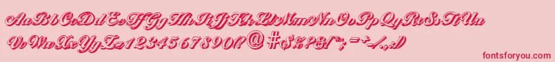BallantinesshadowHeavyRegular Font – Red Fonts on Pink Background