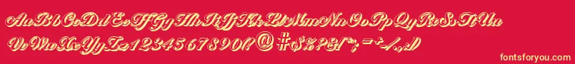 BallantinesshadowHeavyRegular Font – Yellow Fonts on Red Background