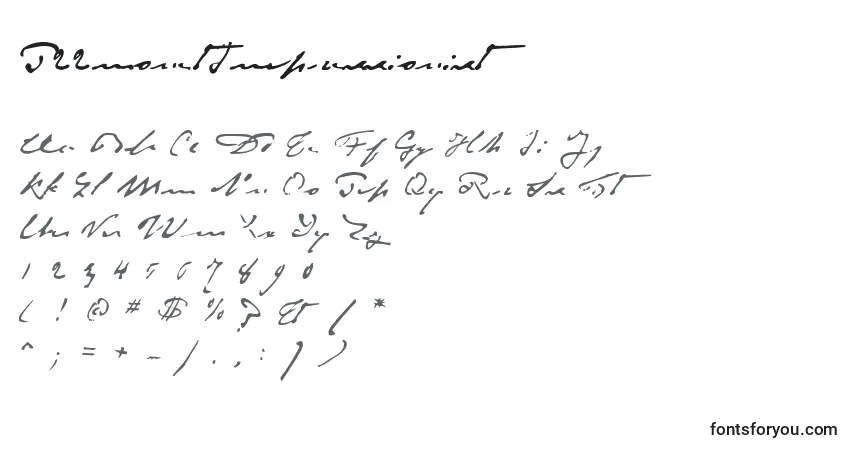 Schriftart P22monetImpressionist – Alphabet, Zahlen, spezielle Symbole