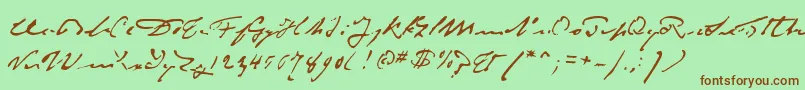 P22monetImpressionist Font – Brown Fonts on Green Background