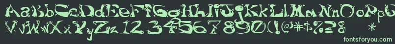 Aajaxsurrealfreak-fontti – vihreät fontit mustalla taustalla