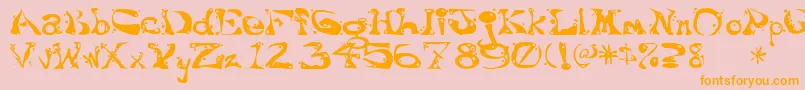 Aajaxsurrealfreak Font – Orange Fonts on Pink Background