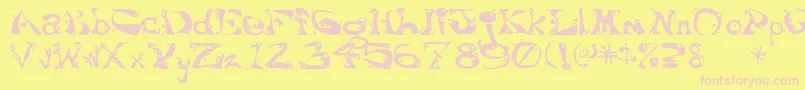 Aajaxsurrealfreak Font – Pink Fonts on Yellow Background