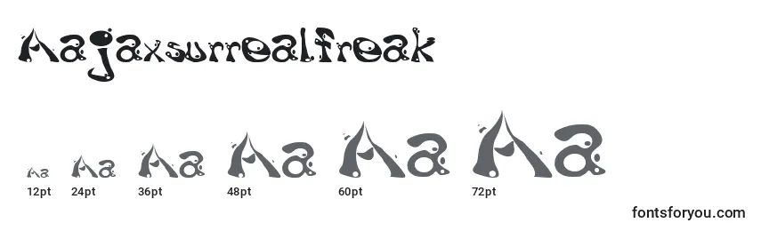 Размеры шрифта Aajaxsurrealfreak