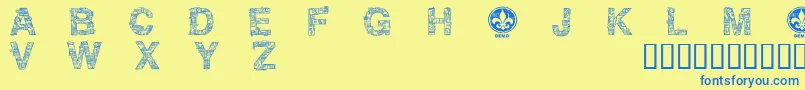 CfmotherboarddemoRegular Font – Blue Fonts on Yellow Background
