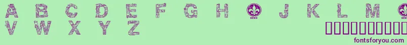 CfmotherboarddemoRegular Font – Purple Fonts on Green Background