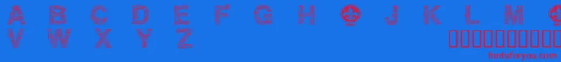 CfmotherboarddemoRegular Font – Red Fonts on Blue Background