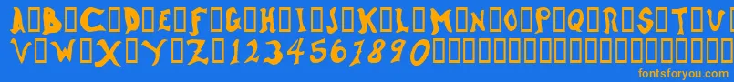 WatsonOddtype Font – Orange Fonts on Blue Background