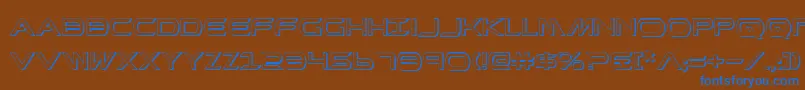 PrometheanShadow-Schriftart – Blaue Schriften auf braunem Hintergrund