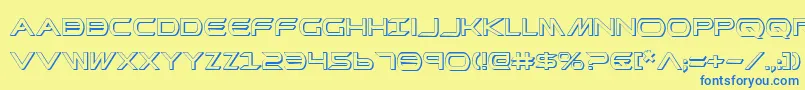 PrometheanShadow-Schriftart – Blaue Schriften auf gelbem Hintergrund