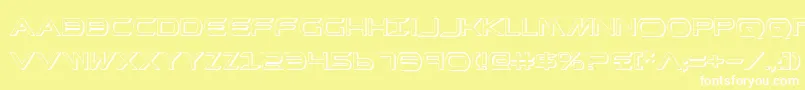 Fonte PrometheanShadow – fontes brancas em um fundo amarelo