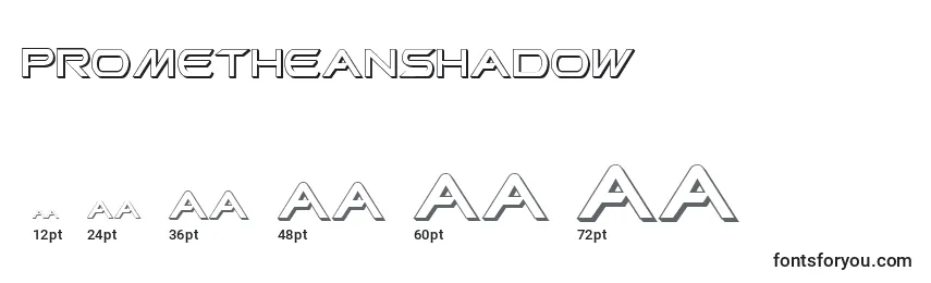 Размеры шрифта PrometheanShadow