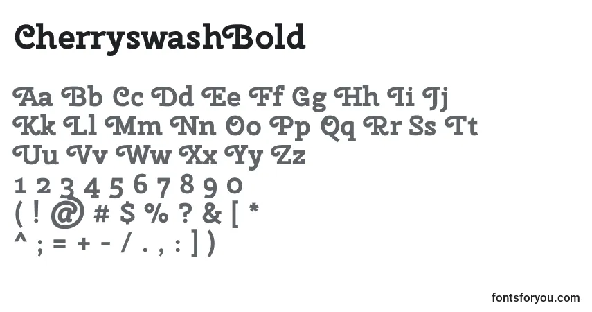 Schriftart CherryswashBold – Alphabet, Zahlen, spezielle Symbole