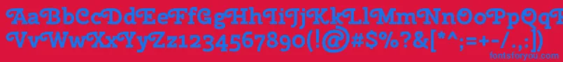 CherryswashBold Font – Blue Fonts on Red Background