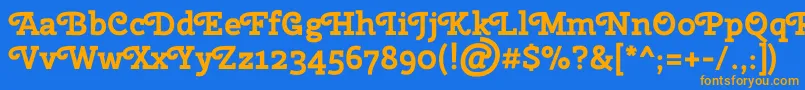 CherryswashBold-Schriftart – Orangefarbene Schriften auf blauem Hintergrund