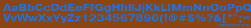 PragmaticacttBold115-Schriftart – Blaue Schriften auf braunem Hintergrund