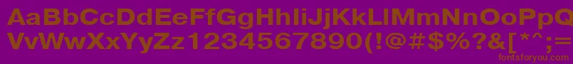 PragmaticacttBold115-Schriftart – Braune Schriften auf violettem Hintergrund