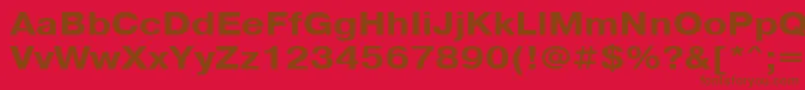 PragmaticacttBold115-Schriftart – Braune Schriften auf rotem Hintergrund