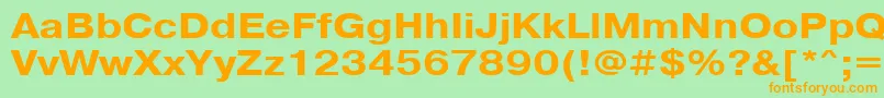 Шрифт PragmaticacttBold115 – оранжевые шрифты на зелёном фоне