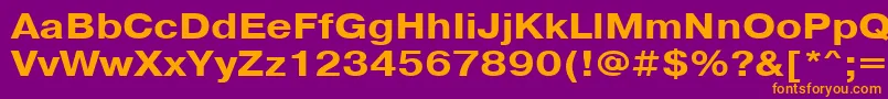 PragmaticacttBold115-Schriftart – Orangefarbene Schriften auf violettem Hintergrund