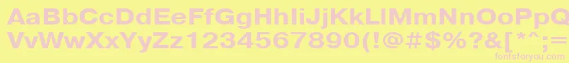 PragmaticacttBold115-Schriftart – Rosa Schriften auf gelbem Hintergrund