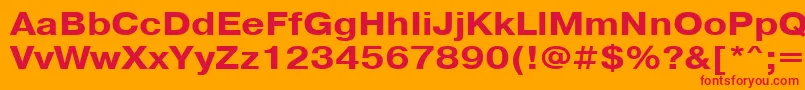 Fonte PragmaticacttBold115 – fontes vermelhas em um fundo laranja