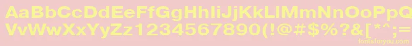 PragmaticacttBold115-Schriftart – Gelbe Schriften auf rosa Hintergrund