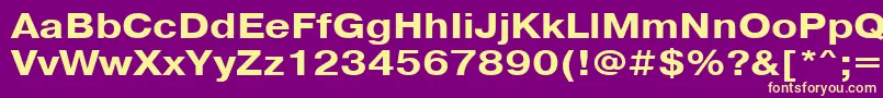 フォントPragmaticacttBold115 – 紫の背景に黄色のフォント