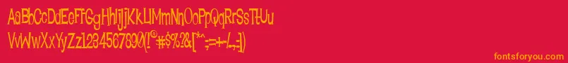 フォントLounb – 赤い背景にオレンジの文字