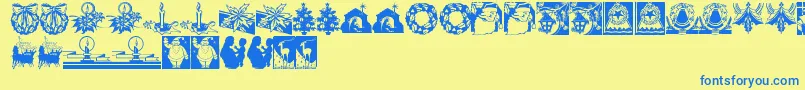 Cshnxmas Font – Blue Fonts on Yellow Background