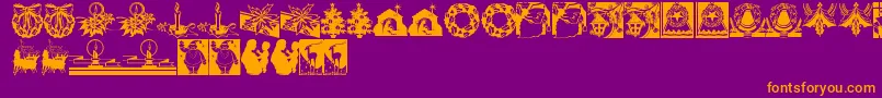 Cshnxmas Font – Orange Fonts on Purple Background