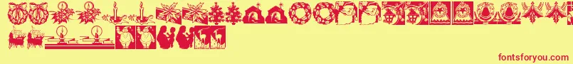 Cshnxmas Font – Red Fonts on Yellow Background