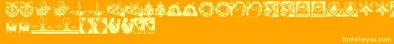 Cshnxmas Font – Yellow Fonts on Orange Background