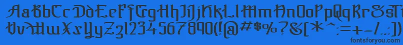 TheBlackBlocReg Font – Black Fonts on Blue Background