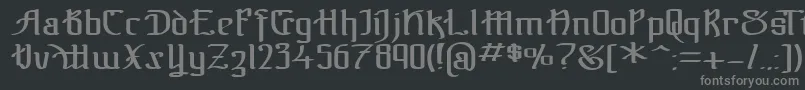 フォントTheBlackBlocReg – 黒い背景に灰色の文字