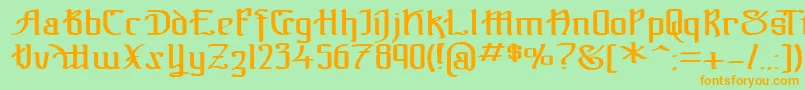 TheBlackBlocReg Font – Orange Fonts on Green Background