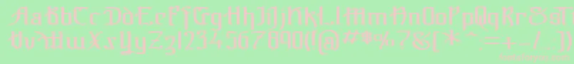 TheBlackBlocReg Font – Pink Fonts on Green Background