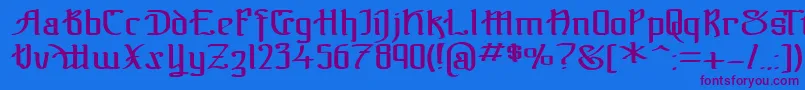 TheBlackBlocReg Font – Purple Fonts on Blue Background