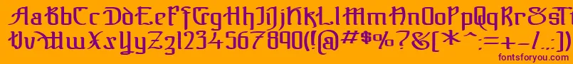 TheBlackBlocReg Font – Purple Fonts on Orange Background