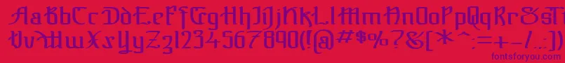 TheBlackBlocReg Font – Purple Fonts on Red Background