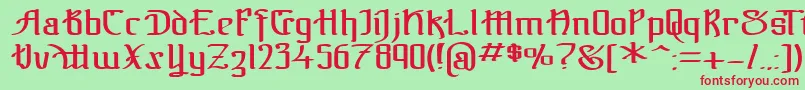 TheBlackBlocReg Font – Red Fonts on Green Background
